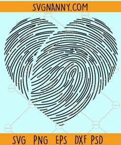 Love heart fingerprint svg