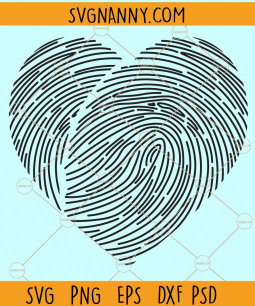 Love heart fingerprint svg