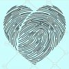 Love heart fingerprint svg