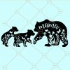 Mama bear with kids svg
