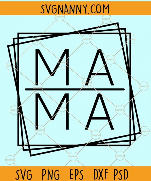 Mama double square frame svg
