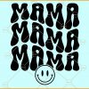 Mama wavy letters smiley face svg