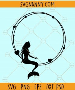 Mermaid circle frame svg