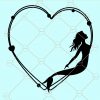 Mermaid heart frame svg