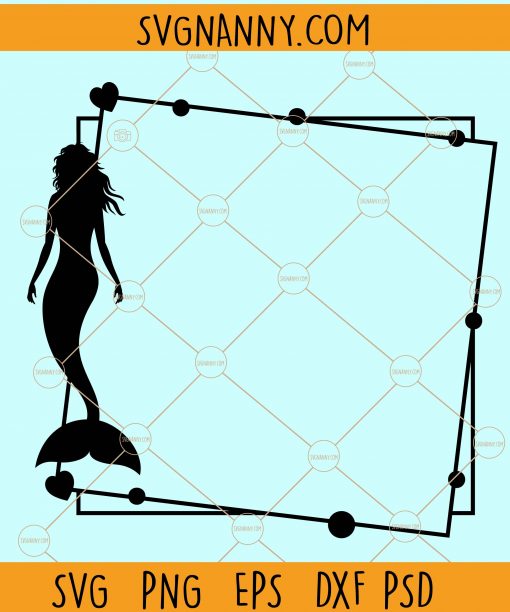 Mermaid square frame svg