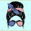 Messy bun 4th of July SVG