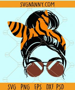 Messy bun bengals football svg