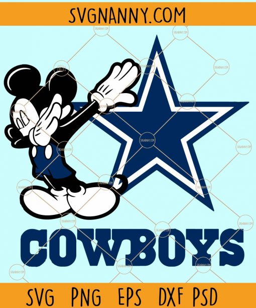 Mickey dabbing dallas cowboys svg