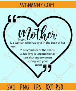 Mother definition Love heart svg