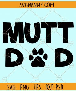 Mutt dad with paw print svg