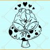 Mystical frogs on mushroom svg