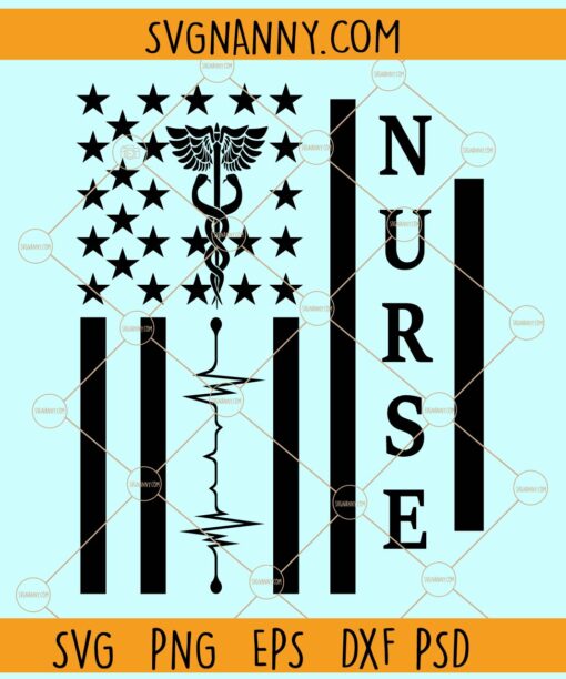 Nurse American flag svg