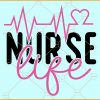Nurse life heartbeat svg