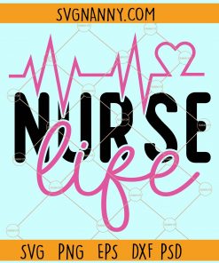 Nurse life heartbeat svg