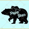 Papa bear with cub silhouette svg