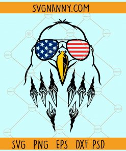 Patriotic eagle with claws and sunglasses svg