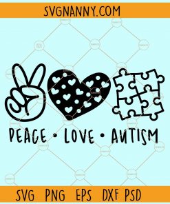 Peace love Autism svg