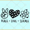 Peace love science svg