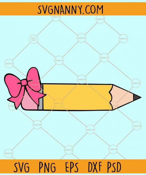 Pencil with bow svg