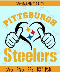 Pittsburgh steelers heart thumbs up svg