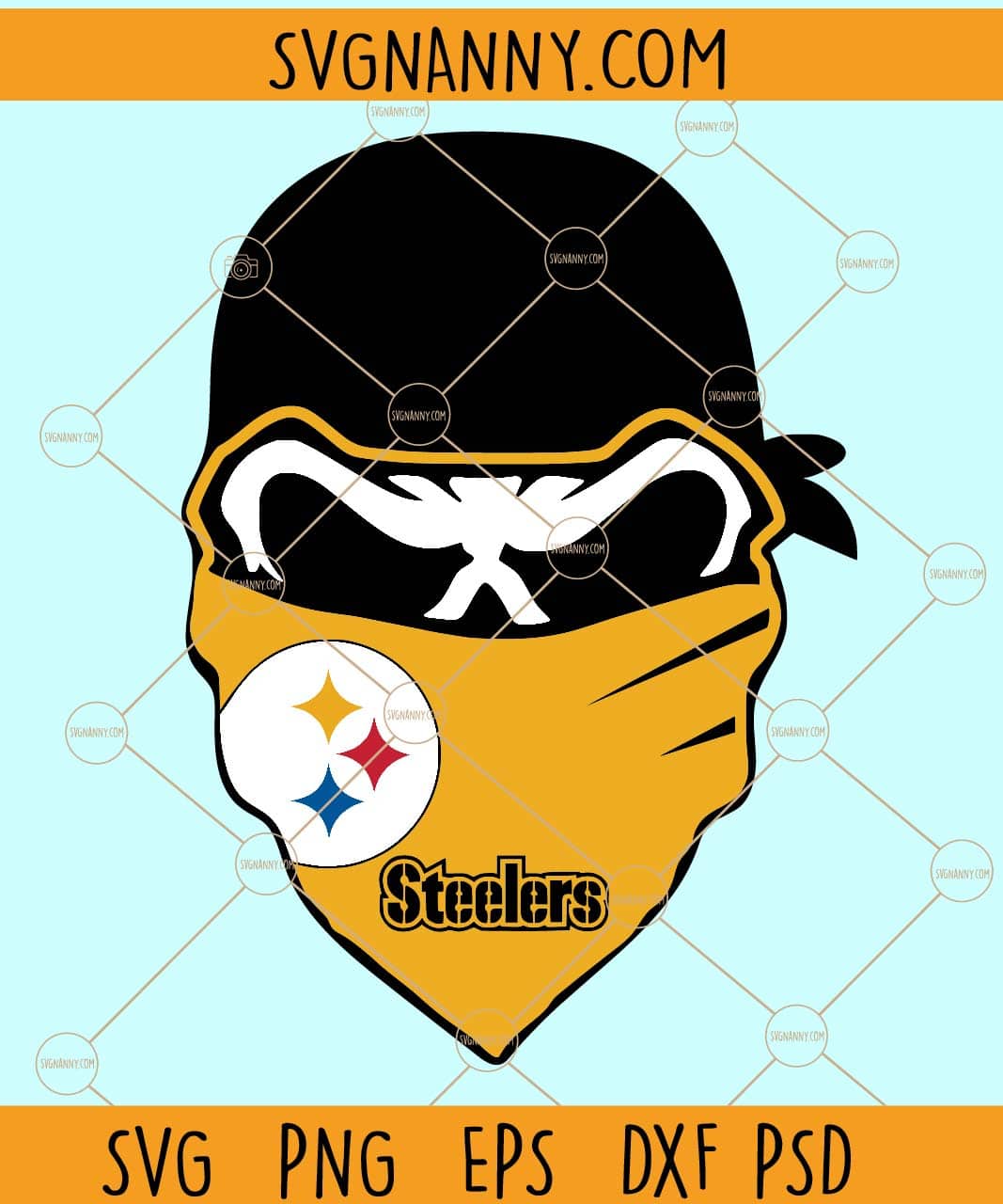 Pittsburgh steelers skull svg, Pittsburgh Steelers football svg