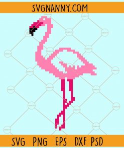 Pixel flamingo clipart svg