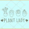 Plant lady with potted plants svg