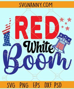 Red white boom Statue of Liberty svg