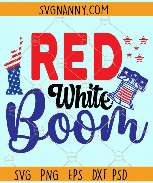 Red white boom Statue of Liberty svg