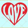 Retro love heart svg