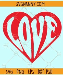 Retro love heart svg