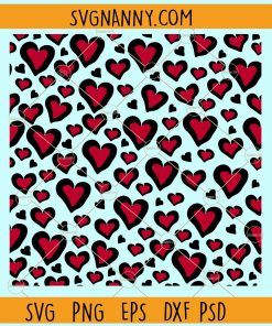 Seamless hearts pattern background svg