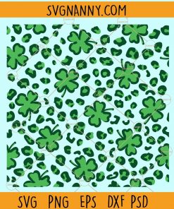 Seamless shamrock cheetah pattern svg