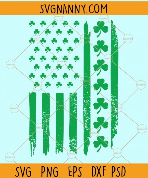 Shamrock American flag svg