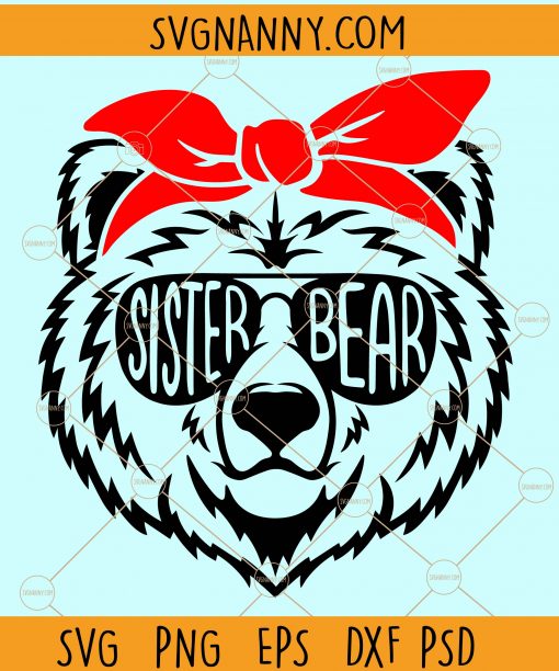 Sister bear bandana svg