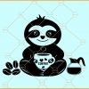 Sloth with coffee svg