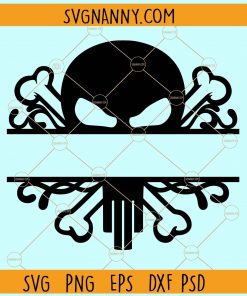 Split Punisher Skull Logo monogram svg