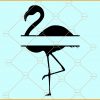 Split flamingo monogram svg