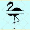 Split flamingo monogram svg