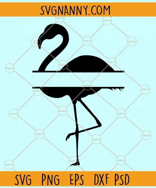 Split flamingo monogram svg