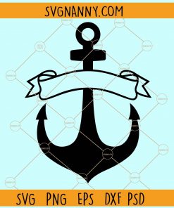 Split nautical anchor ribbon monogram svg