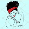 Strong Black Woman in Bandana svg