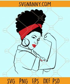 Strong Black Woman in Bandana svg