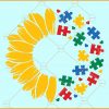 Sunflower Autism awareness svg