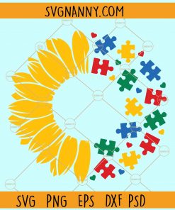 Sunflower Autism awareness svg