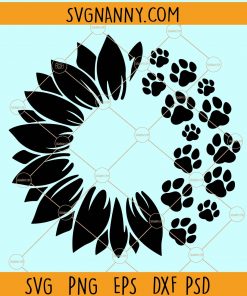 Sunflower dog paws svg