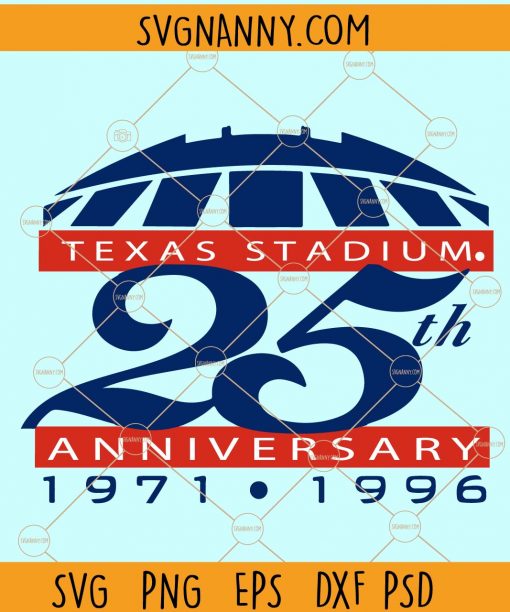 Texas stadium 25th anniversary 1971 to 1996 svg