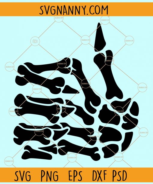 Thumbs up skeleton hand symbol svg