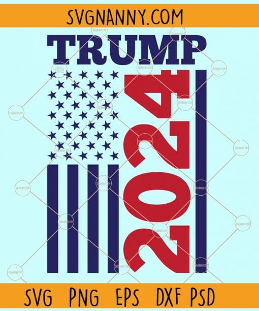 Trump 2024 American Flag svg