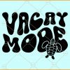 Vacay mode wavy letters with sea turtle svg